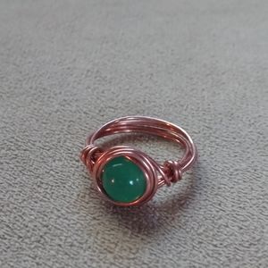 Green aventurine wire wrapped ring